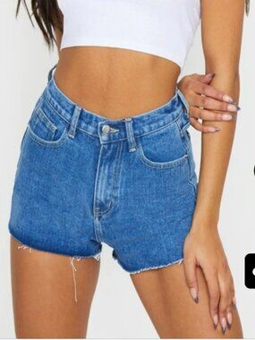 NWT Pretty Little Thing Raw Hem Hotpants Shorts